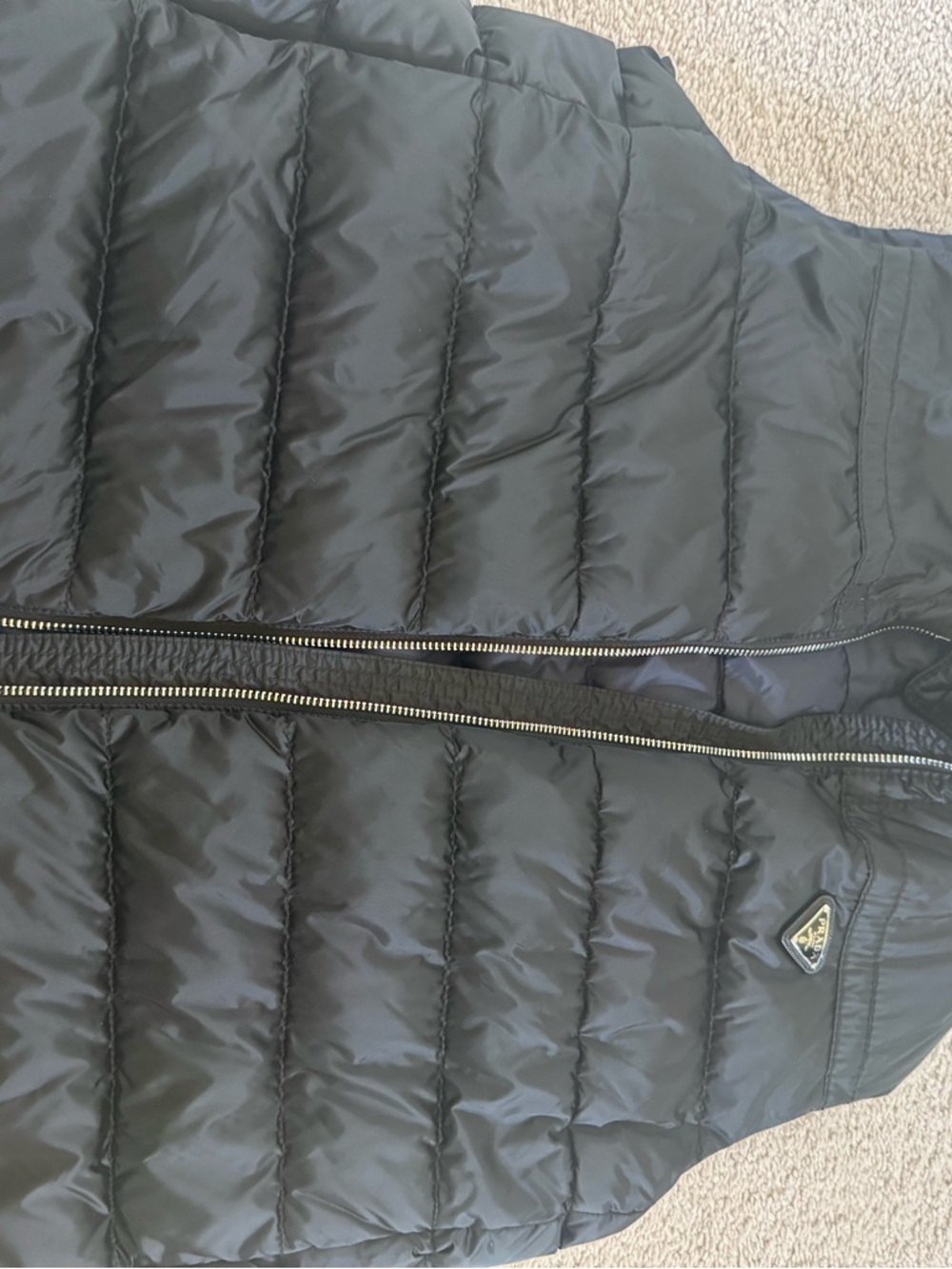 Prada Black Quilted Down Vest